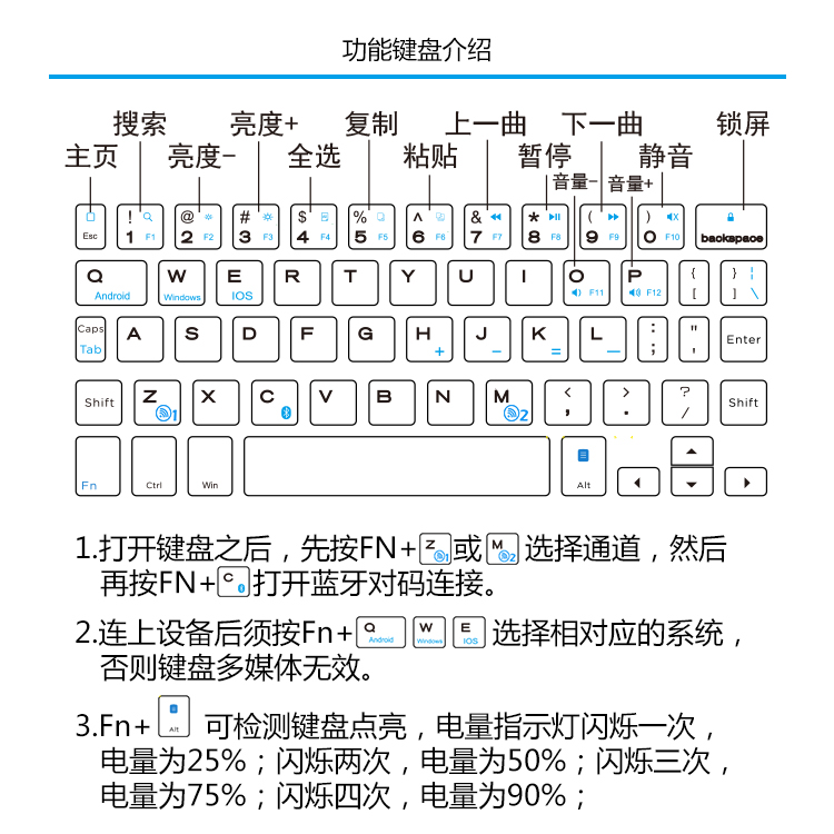 慧投无线蓝牙迷你键盘 GK608